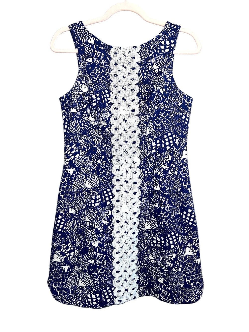 Lilly Pulitzer for Target Navy and White Sleeveless Mini Dress with Lace Panel